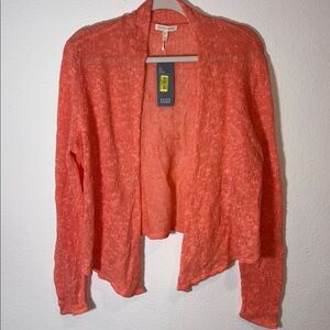 Eileen Fisher Orange Open Front Cardigan